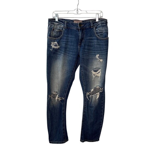 Zara D1975 Straight Leg Jeans Women's  Distressed Ankle Length Size 4 Relaxed - Picture 1 of 9